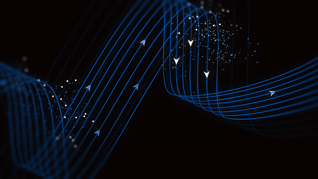 Abstract layered blue paths illustrating Meta Muse Spark 1.3