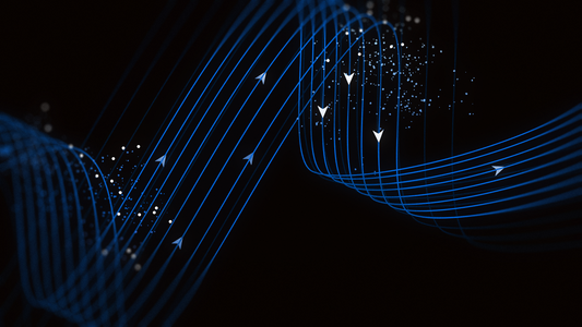 Abstract layered blue paths illustrating Meta Muse Spark 1.3